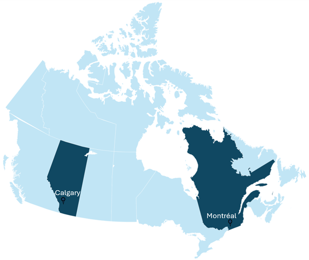 Carte des destinations des congrès annuels de l'ACD 2026-2027