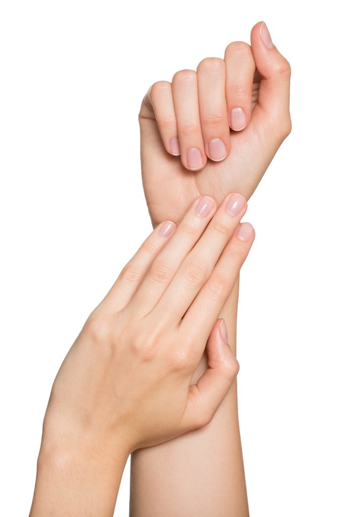 two hands positioned to show all fingernails