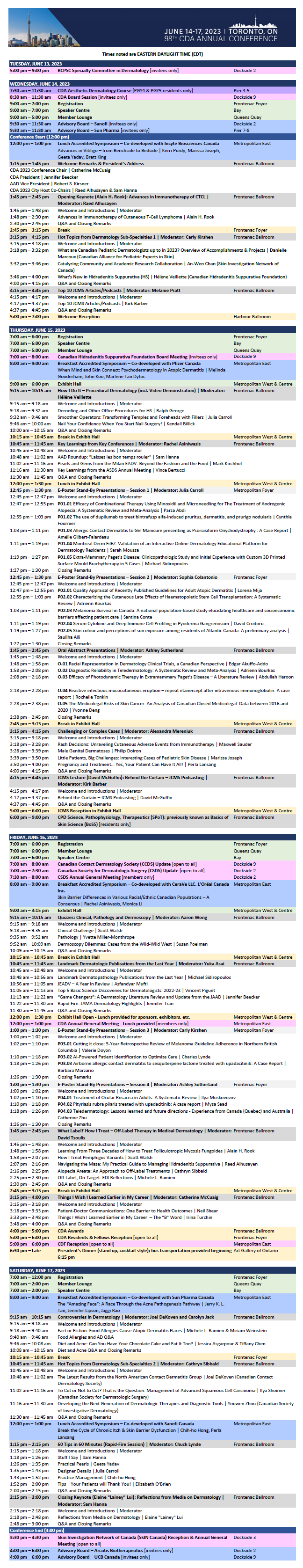 Programme du Congrès annuel 2023 de l'ACD – Toronto (Ontario)